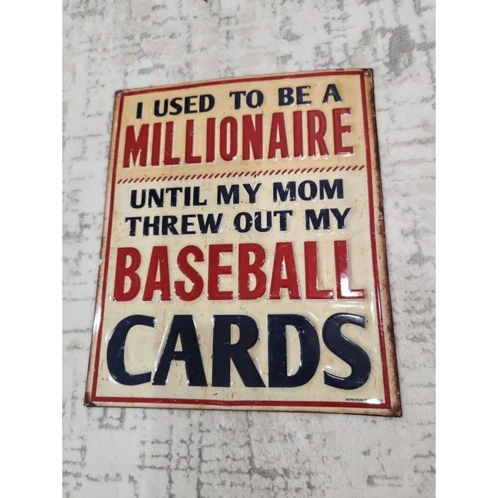 Open road millionaire baseball cards sign